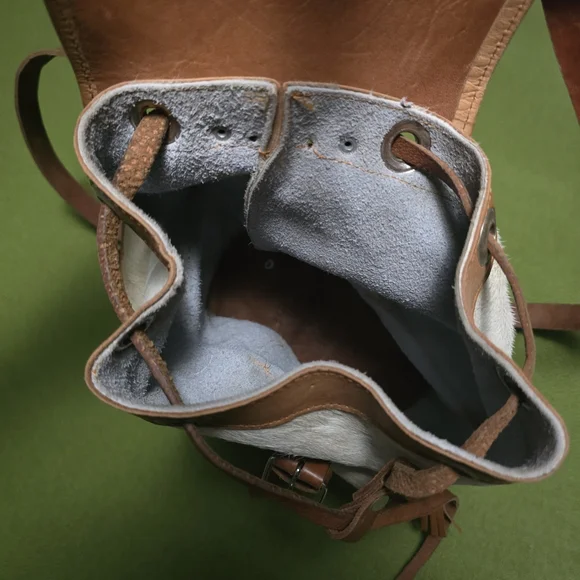 Real Fur Leather Backpack - Picture 3 of 6